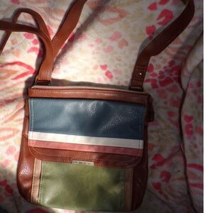 Relic leather multi color crossbody handbag purse